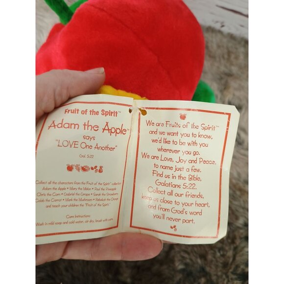 Fruit Of The Spirit‎ "Adam The Apple" Plush Toy 2004 Messiah Messengers 7" - Picture 6 of 8